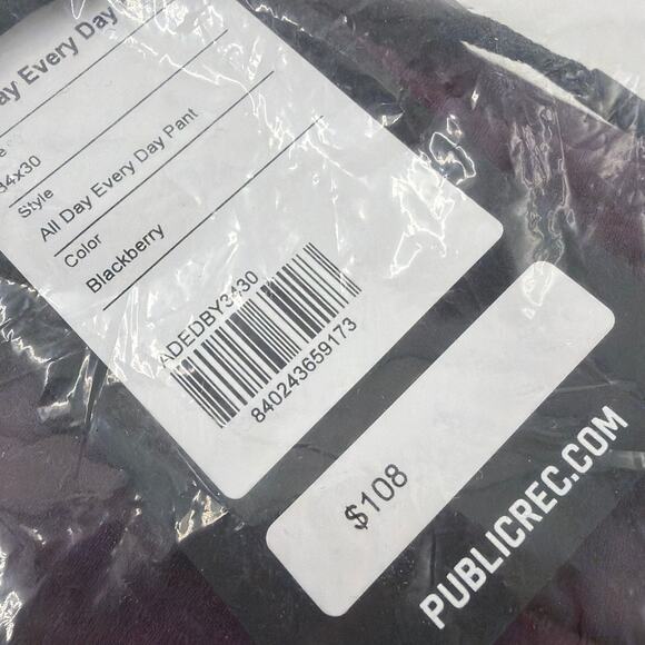 Public Rec Men's BlackBerry Daymaker All Day Everyday Gamechanger Pants Size 34 - Picture 5 of 12